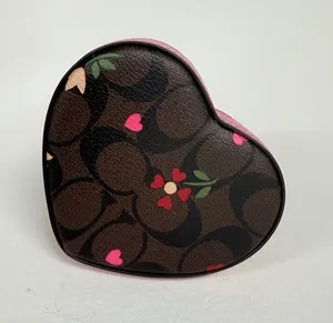 Coach Heart Trinket Box In Signature Canvas With Heart Petal Print c7752 thumbnail 1