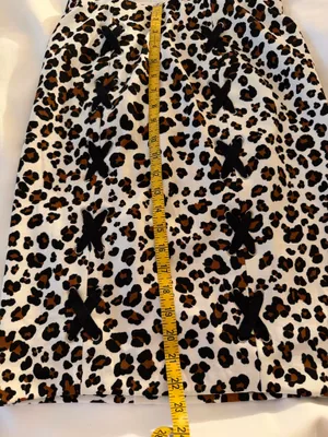 BOLD elements Leopard Print Pencil Skirt with Black Lace-Up X Details thumbnail 5
