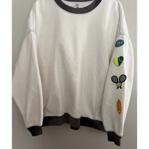 Free People FP Movement All Star Patch Pullover White Patch Combo Women's Large thumbnail 5