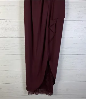 Forever New maroon wrapped strappy dress front slit size 8 thumbnail 3