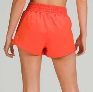 Lululemon Hotty Hot High Rise Athletic Shorts Autumn Red Orange 12 thumbnail 3