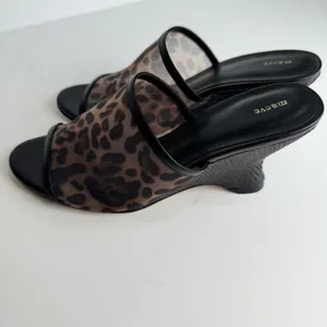 NWT Anthropologie Maeve Leopard Mesh Mule Heels Size 7 thumbnail 8