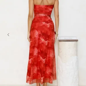 Hellomolly dollhouse daze strapless mesh maxi Red thumbnail 2