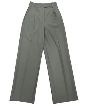 ZARA High Rise Pleated Wide Leg Trouser Pant khaki Women’s Size XS thumbnail 3