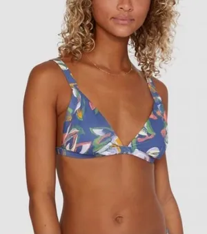 RVCA $105 Blue Floral Pixie Bikini Set New Size‎ Large thumbnail 1