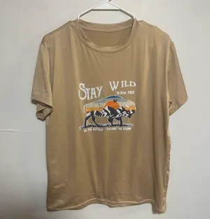 Stay Wild Tan Graphic T-Shirt thumbnail 1