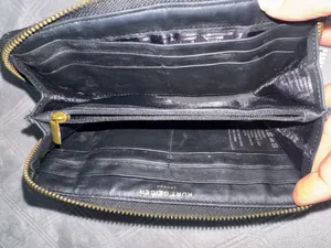 Kurt Geiger black quilted leather zipper wallet black thumbnail 4