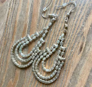 Charming Charlie Gold Strass Drop Statement Earrings thumbnail 6