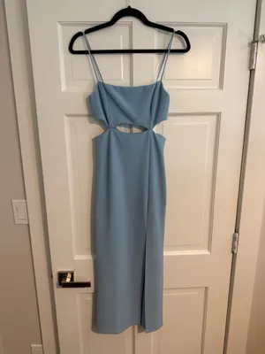 Hello Molly Swerve Through Midi Dress Blue thumbnail 4