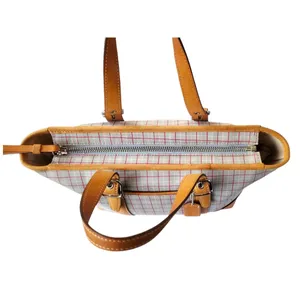 Coach - Plaid Tote Bag with Tan Accents & Hangtag thumbnail 14