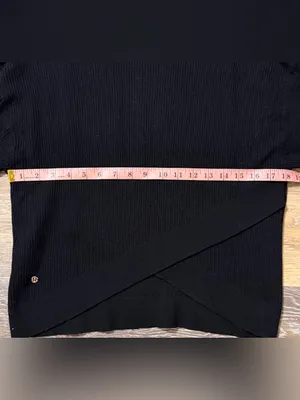 Lululemon Reversible Crossover Ribbed Wrap Sweater Black Large thumbnail 4