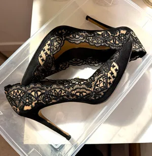 INC Black Lace Spicy Heels thumbnail 1