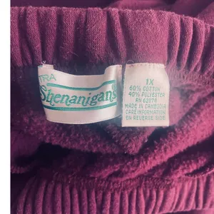 Vintage Embroidered Jog Set Size 1X Straight Leg Wine Cottagecore Fall Cozy Warm thumbnail 9