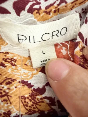 Pilcro large Brown Multicolor Floral 100% Viscose Romy Button-Up Shirt paisley thumbnail 2