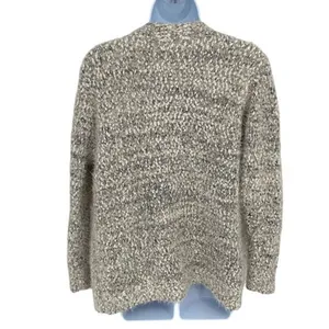 Cotton Emporium Womens Fuzzy Knit Open Pockets Cardigan Sweater Ivory Size Large thumbnail 3