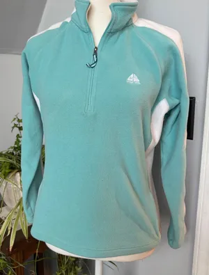 ACG Nike Quarter‎ Zip Fleece Pullover Aqua Blue White Athletic Jacket Womens med thumbnail 1