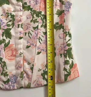 ZARA Cream and Pink Floral Corset Top thumbnail 6