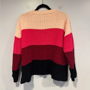 Jun &‎ Ivy pink and black colorblock sweater thumbnail 3