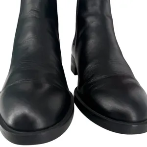 ZARA Women's Black Leather Chelsea Ankle‎ Boots Size 7.5 (EU 38) Minimalist thumbnail 10