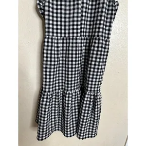 Maeve Lida Ruffled Mini Dress Size S Gingham Tiered Black White Cottagecore thumbnail 9