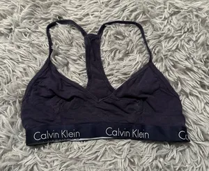 Calvin Klein Bralette navy blue and white size medium 34B loungewear athleisure thumbnail 1