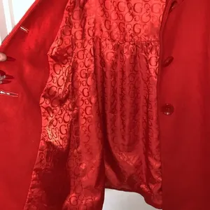 Guess Wool Blend Red Peacoat Jacket Size S thumbnail 4