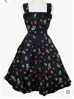 Hell Bunny Isobel Dress in Strawberry Print (L) thumbnail 1
