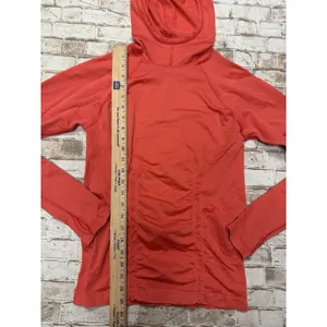 Athleta Hoodie Size M Pullover Long Sleeve‎ Orange Running Stretch Tracker thumbnail 4
