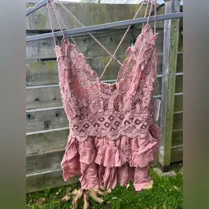 Free People FP One $68 Adella Cami Tank Lace Top Pink Mauve Festival‎ Fairy Boho thumbnail 3