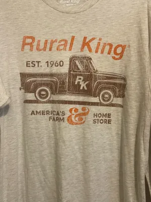 Rural King Vintage Logo Long Sleeve Tee Soft Beige Crew Neck Size medium thumbnail 3
