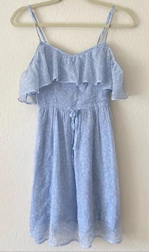Abercrombie & Fitch Light Blue Floral Mini Dress thumbnail 1