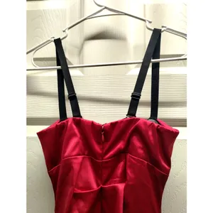 Camille La Vie Size 2 Red Ruched Satin Sweetheart Mermaid Dress Prom Gown thumbnail 4