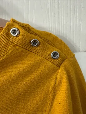 Banana Republic Yellow and White Striped Crewneck Sweater thumbnail 3