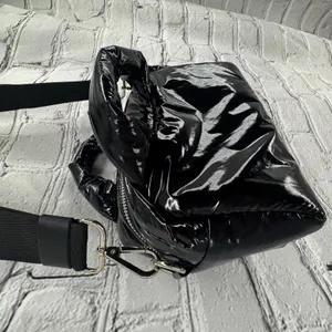 WOUF Nuit Bowling Bag Mini Tote Purse Black Adjustable Crossbody Strap Puffy thumbnail 5