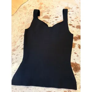 REISS Black Daisy Sweetheart Neck‎ Ribbed Top Size Medium thumbnail 8