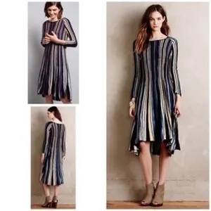 Anthropologie‎ Moth Striped High Low Dress thumbnail 2