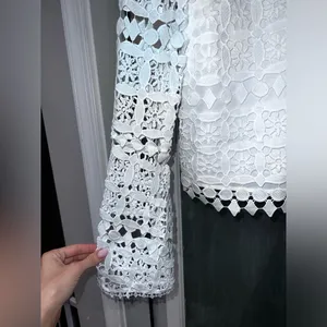 Lucy Paris White Lace Bell Sleeves Shirt Xs thumbnail 3