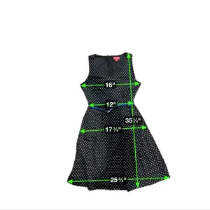 Elle Polka Dot Sleeveless Mini Swing Dress w/ Cobalt Blue Belt - Size 8 thumbnail 13