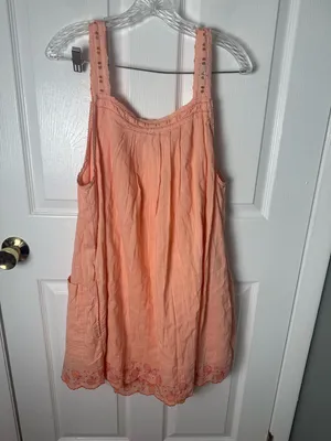 Free People Latecia Embroidered Cotton Mini Dress in Spring Melon XL thumbnail 7