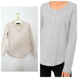 Pomander Place Tuckernuck Long Sleeve Mercer Henley Top Size Medium Oatmeal thumbnail 2