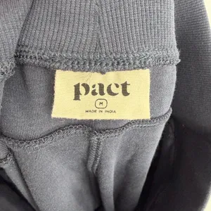 Pact Airplane Pintuck Wide Leg Pants Women's M Navy Organic Cotton Pull On thumbnail 4