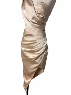 Lavish Alice Champagne One Shoulder Asymmetrical Dress thumbnail 6