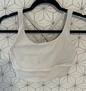 Lululemon Energy Bra White Longline Ribbed thumbnail 1
