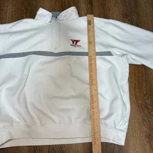 Virginia Tech‎ Hokies 1/4 Zip Sweatshirt White Grey Women XL Pullover Antigua thumbnail 4
