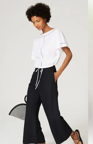 Theory Women’s White Ladder Eyelet Top thumbnail 3
