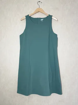 Lands’ End High Impact Crew Neck Active Dress Undershorts in Washed Evergreen L thumbnail 4