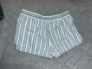 Aerie Striped Shorts Blue White thumbnail 2