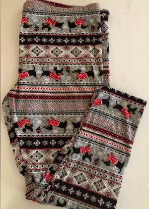 TIME and TRU Womens Leggings Size XXL 22 Christmas Theme Fleeced Lining NWOT thumbnail 1