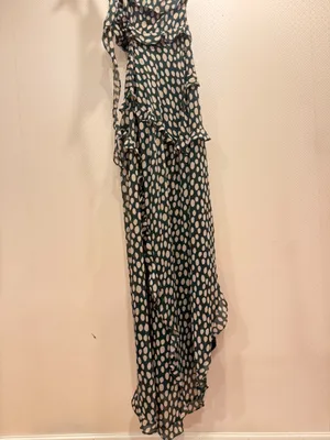 If By Sea Black White Polka Dot Stretch Maxi Dress Boho Wedding Guest Size M thumbnail 8