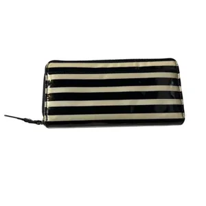 Kate Spade New York Black Cream Stripe Zip Around Wallet Organizer Continental thumbnail 5